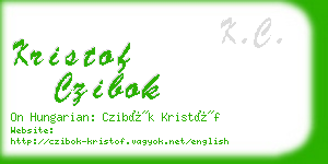 kristof czibok business card